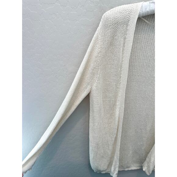 UNIQLO x Ines de la Fressange | Cream Open Knit Linen Cardigan | Large - Picture 3 of 7